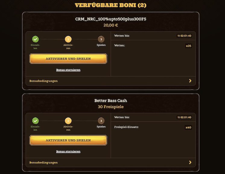 Lizaro Casino Bonusaktivierung