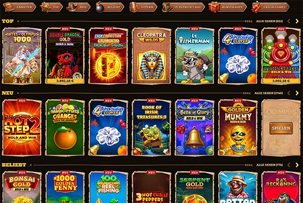 Lizaro Casino Spielübersicht