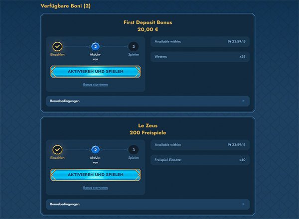 Casea Casino Bonusaktivierung