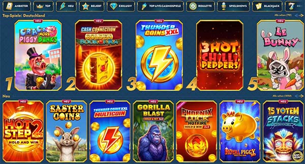 Casea Casino Spielübersicht