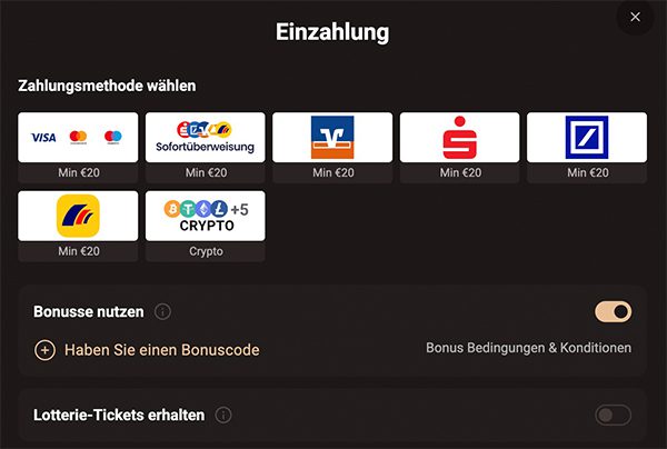 Legionbet Zahlungsmethoden