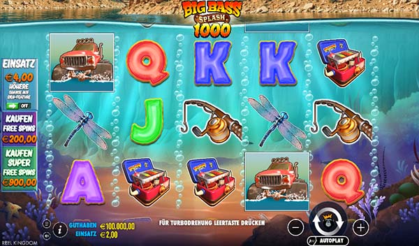 Spielfeld des Big Bass Halloween Splash 1000 Slots von Pragmatic Play.