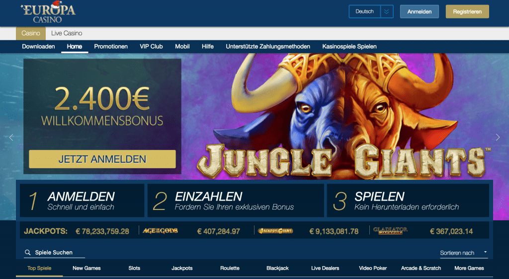слоты EUROPA Casino 2022