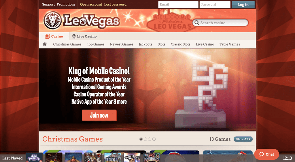 leovegas casino login